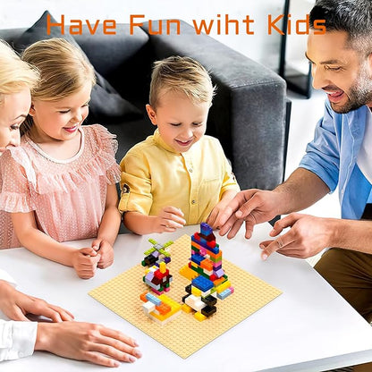 Vdealen 8 Pack Classic Baseplates 10" x 10" Large Building Plates for Building Bricks, Compatible with All Major Brands and Activity Table- Perfect STEM Gift for Builders (Multicolored)