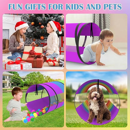 Kids Play Tunnel for Toddlers 70 x 21 Inch Colorful Pop-Up 1-3 Baby Crawling Tunnel Foldable with Breathable for Children Kids Dogs Indoor and Outdoor Backyard Tunnel Toys Gifts