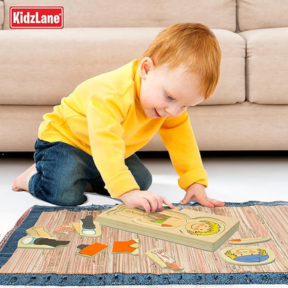 Kidzlane Boy Wooden My Body Puzzle for Toddlers & Kids - 29 Piece Boys Anatomy Puzzle Kid Play Set - Anatomy for Kids, Skeleton Toys for Children Ages 3 Plus