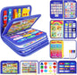 12-Page Toddler Busy Board Montessori Toys, Busy Book for Toddlers, Boy Girl Birthday Gift,Toddler, 24 in 1 Activity Sensory Toys for Motor Skills, Travel Toy for Car Airplane (Blue)