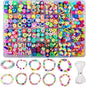 Bracelet Making kit, 1000pcs Polymer Clay Beads Bracelet Making kit, 24 Styles Fruit, Flower, Cake, Butterfly, Necklace, Earrings, DIY Bracelet Making kit Accessories for Women