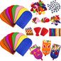 Gejoy 16 Pcs Hand Puppet Making Kit Kids Adult Scok Puppet Kit Art Craft Toys DIY with Pompoms Googly Eyes Storytelling Role Play Party Teaching Supplies