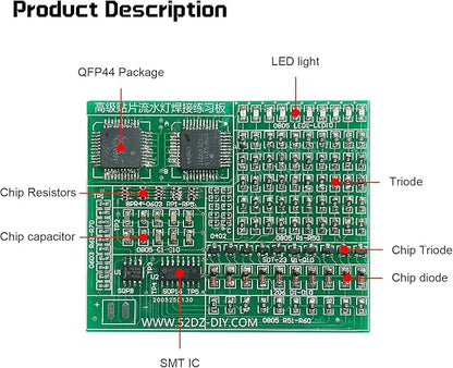 SMT Soldering Practice Board Kit DIY Welding Practice Kit DIY Electronic Kit for STEM Beginners School Education (Green)