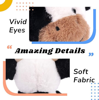 Hopearl Talking Cow Repeats What You Say Shaking Head Electric Interactive Animated Toy Speaking Plush Buddy Birthday Festival for Toddlers, 7''