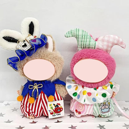 Joker Cosplay Outfit Bundle for Labubu 4.0 (Mini Size Dolls 10cm), Bunny Clown and Poker Carnival Clothes Set, Costume Dress-up for Halloween Party (No Doll Included) (2-Set Bundle)