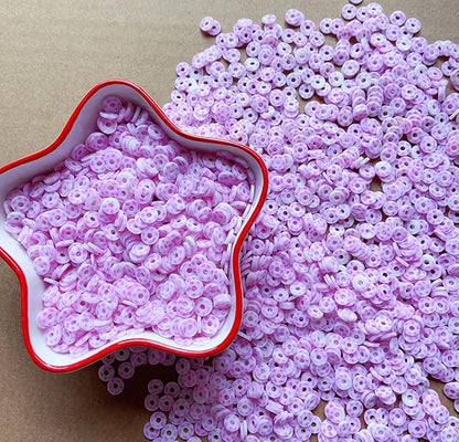 3000Pcs Clay Beads Flat Round Polymer Bead Vinyl Heishi Beads Flat Round Polymer Bead Flat Clay for Jewelry Making Necklace Bracelet (24-White+Purple)