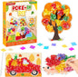 8PCS Poke-in Craft Art Kit Kids Fall Thanksgiving No-Mess Fabric Sewing Girl Boy 4-12 Puzzle Puncture Painting DIY Turkey Pumpkin Fall Harvest Toy Gift Creative Activity Game Birthday Party