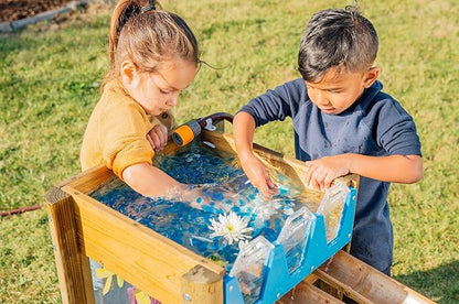 Plum Discovery Wooden Water Run Table for Kids, Toddler Toys, Sensory Activity Table, Outdoor Playset, Painting Easel, Storage Box, Easy to Clean, Durable, Weatherproof, Gift for Ages 3+ Yrs
