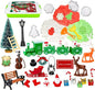 Christmas Sensory Bin Toys for Toddler Kids Age 3-8, Sand Art Play Kits with Xmas Figurine Ornaments, Preschool Learning Sandbox Toys for Winter Activities, Stocking Stuffers Gifts for Boys Girls