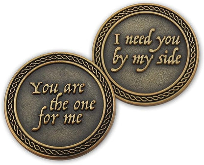 Bulk Set of 3 Romantic Love Expression Coins, You are The One for Me, I Need You by My Side, Anniversary Pocket Tokens for Date Night, Love Gift for Men & Women, from Him or Her