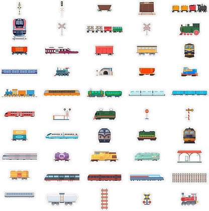 BulbaCraft 100 Pcs Train Stickers & Decals - Train Party Favors - Gifts for Women & Men