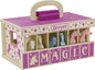 Breyer Unicorn Magic Wooden Carry Stable Playset with 6 Unicorns – Unicorn Gifts for Girls | Toys for Kids Ages 4–8 | Hand-Painted Horses in Carrying Case | Imaginative Play Set