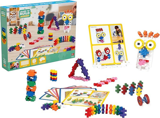 Plus-Plus - Learn to Build Big, Activity Set, 130 Pieces - Construction Building Stem Toy, Large Puzzle Blocks for Toddlers and Preschool