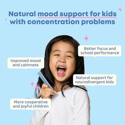 JoySpring Pixie Sticks with Saffron & GABA for Kids | Mood Balance Supplements for Kids | Sugar-Free Powder Candy or Water Flavor Powder (25 Servings)