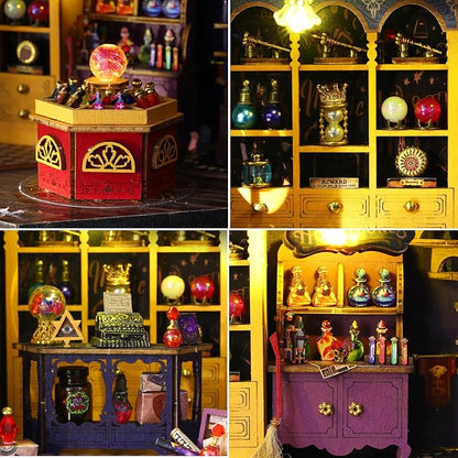 DIY Miniature House Kit - Magic Tiny House Model Kit with Open-able Door - DIY Wooden Dollhouse Miniature Kit for Adults Teens - Creative Book Nook Magic Model Kits, DIY Adult Crafts Kits