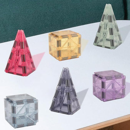 Magnetic Tiles 40pcs Morandi 3D Building Tiles Kids Toys for 3 4 5 6 7 8+ Years Old Boys Girls Magnet Toys STEM Educational Learning Magnet Toy Set