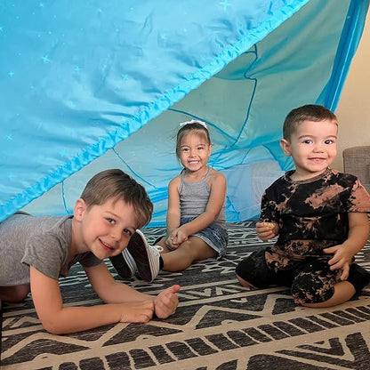 The Original Patented AirFort - Build A Fort in 30 Seconds, Inflatable Fort for Kids, Play Tent for 3-14 Years, A Playhouse Where Imagination Runs Wild, Fan not Included (Constellation)
