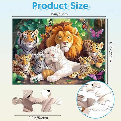 Kids Puzzles Ages 5-8 - Wild Animals Puzzles 100 Piece Jigsaw Puzzles for Kids Ages 4-6 Toddler Puzzle, World of Animals Collection Puzzles Gift Educational Toys for Boys and Girls 4-Pack