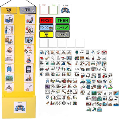 Visual Schedule for Kids – 133 Durable Plastic Picture Cards with Soft Loop Coins | Daily Routine & Chore Reward Chart for Home, School, Autism, ADHD & Special Needs Behavior Support