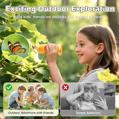 Microscope for Kids 1000X Digital, Handheld Kids Microscope HD Screen Video Record, Portable Miniscope STEM Toys, Birthday Gifts for 3 4 5 6 7 8-12 Year Old Boys Girls, 8GB TF Card Included