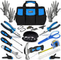 INCLY 24 PCS Real Tool Set with Tool Bag, Small Real Hand Tools Kit, Construction Learning Tools Hammer Screwdriver for Home DIY Building and Woodworking