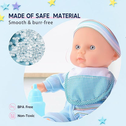 SMILESSKIDDO Twin Baby Dolls - 12 inch Two Soft Body Doll with Rompers, Hat and Pacifier, Doll Bibs, Dolls Play Set for 2 3 4 5 Year Old Boys and Girls Gift