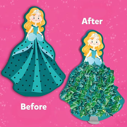 Skillmatics Poke-in Art - Magical Princesses, Mess-Free Fun for Kids, DIY Wood Craft Kits, Creative Activity, Christmas Gifts for Girls & Boys Ages 4, 5, 6, 7, 8, 9