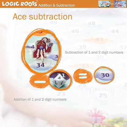 Addition and Subtraction Games - Pack of 2, Ocean Raiders and Cloud Hoppers, Math Board Games & STEM Toys for 6-8 Year Olds, Educational Gift for Kids, Homeschoolers, Kindergarten and Up