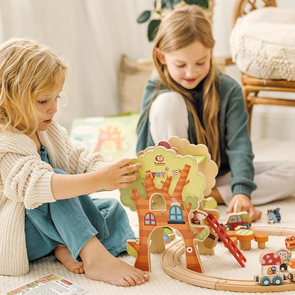 Tree House Play World | 2+ Years | Size 20" x 16.5" x 11.5" | Hand-Eye Coordination | 31 Piece Set | Playtales Included | Play World Collection |