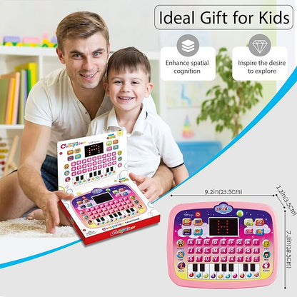Kids Learning Pad Tablet Toddler with LED Screen Teach Alphabet Numbers Word Music Math Early Development Interactive Electronic Toy for Toddler Ages 3 4 5 6