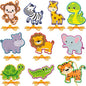 10 Pieces Kids Jungle Animal Lacing Cards Safari Animal Sewing Cards Thick Cardboard Double Sided Lacing Playing Games for Children Toddler Developing Imagination Education Supplies (Jungle Style)
