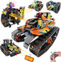 5 in 1 STEM Building Toys for Kids 6-14, Remote & APP Controlled Stunt Tank Robot Race Car Building Kit, 554 PCS Erecor Set with Cool Lights, for 8,9,10,11,12+ Year Old Boys