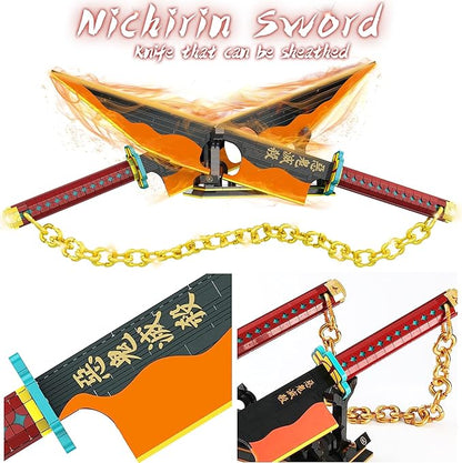 1478pcs, 82inch for Sword Building Block Model, Samurai Sword Set with Scabbard and Stand, Best Gift for Anime Fans