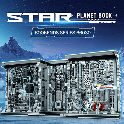 Reobrix Bookend Building Set with Light, Star Planet Book Nook Building Kit 66030, Bookshelf Home Decor, 2879 PCS Booknook Model Toy Kit, Gift for Adults