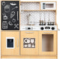 Best Choice Products Pretend Play Kitchen Wooden Toy Set for Kids w/Realistic Design, Telephone, Utensils, Oven, Microwave, Sink - Natural