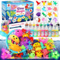 Mocoosy 20 Color Glow in The Dark Magic Water Elf Toy Kit for Kids, Aqua Fairy Water Gel Kit with Magic Gel & Squishy Molds, Make Your Own Squishy Toys & Water Pets, DIY Aqua Art Crafts Birthday Gifts