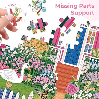 Puzzles for Adults 500 Pieces,Beautiful Manor Puzzle for Adults 500 Pieces,Spring Garden House Jigsaw Puzzles for Seniors and Kids, Perfect for Game Nights Giving Puzzles,20.5x15 in