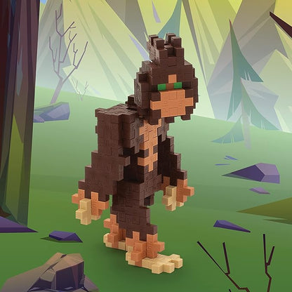 Plus Plus 3D Puzzle Cryptid Construction Building Block Set, Fun Fantasy Figures Stem Toys for Kids, 70 Interlocking Pieces - Bigfoot Mini Maker Tube