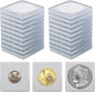 Coin Snap Holders, 20 Pcs Silver Dollar Coin Holders, Clear Coin Capsules Cases for Collectors with 5 Sizes White Gasket 20/25/30/35/40mm, Plastic Storage Organizer Box for Coin Collection Supplies