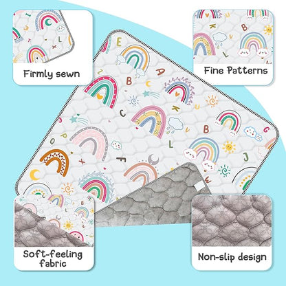 Baby Play Mat，Thick Soft 47" X 47" Playpen mat, Non-Slip and Machine Washable Baby Play Mats for Floor，Crawling Mat for Babies, Toddlers & Infants to Play and Learn (Rainbow)