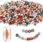 Colored Letter Beads, DECYOOL 1900Pcs 4×7mm Colorful Gold Acrylic Alphabet Beads with 1 Roll Elastic String for Bracelet Necklace Jewelry Making Supplies
