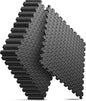 Home Gym Mat, Puzzle Exercise Mat, EVA Interlocking Foam Floor Tiles for Home Workout Equipment and Kids' Play Areas - Black, 24 in x 24 in x ½ in - 12 Tiles (Black, 12 Pack, 48 SQ FT)