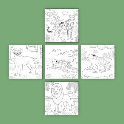 ArtPops Coloring Boxes – Pop-Up Pre-Printed Coloring Box Set – DIY Wall Art Kit for Kids – Eco-Friendly, Easy to Hang, No Frame Needed – 5-Pack, Animal Kingdom