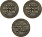Bulk Set of 3 Romantic Love Expression Coins, You are Always in My Heart, Even Though We are Apart, Anniversary Pocket Tokens for Date Night, Love Gift for Men & Women, from Him or Her