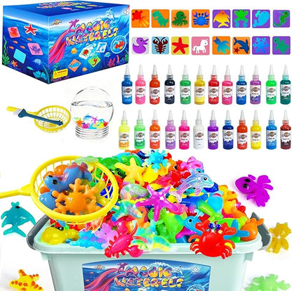Blissofun Magic Water Elf Toy Kit, Aqua Fairy Water Gel Kit with 24 Magic Gels, 16 Sea Creature Molds Arts & Crafts DIY STEM for Kids Ages 3+, Christmas Gifts, Birthday Gifts, Party Favors(24 Color)