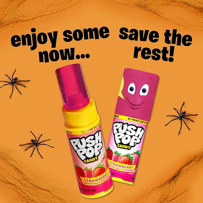 Push Pop Halloween Candy Variety Pack, 10 Ct Lollipops Individually Wrapped in Fruity Flavors, Bulk Individually Wrapped Hard Candy, Birthday Party Favors, Trick or Treat, Halloween Bowls, Kids Gifts