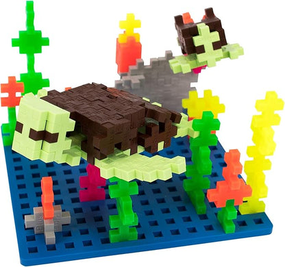 Plus-Plus - 2,400 Pieces in Storage Tub - Basic, Neon & Glitter Mix w/ 2 Baseplates - Construction Building Stem/Steam Toy, Kids Mini Puzzle Blocks