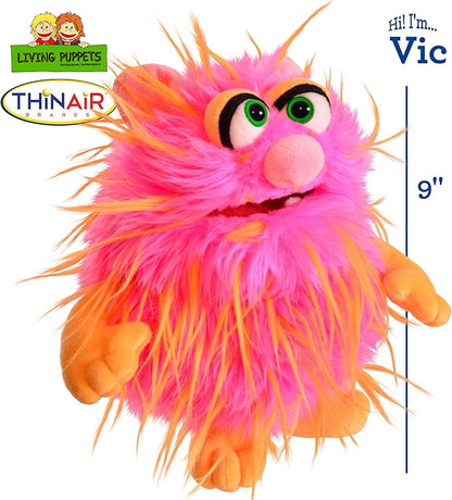 Living Puppets 9-Inch Plush Friendly Monster Hand Puppet - Fine European Design, Ultra-Soft and Cuddly, Promotes Child Development, Safety Certified, Teacher-Recommended for Boys and Girls