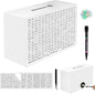 Wooden Money Saving Box, Cash Savings Box for $10000 $5000 $3000 $1000 $800 $500 Target Money Saving Challenge, Money Box with Counter/Dry Erase Pen/Savings Trackers/Rubber Band -White