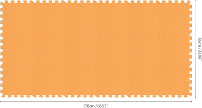 qqpp EVA Rubber 18 Tiles Interlocking Puzzle Foam Floor Mats - Baby Play Mat for Playing | Exercise Mat for Home Workout. Orange. QC-Bb18N